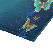 Planche À Découper Papillons d'or sur un Arrière - plan bleu (Coin)
