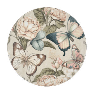 Planche À Découper Papillons et fleurs pastel
