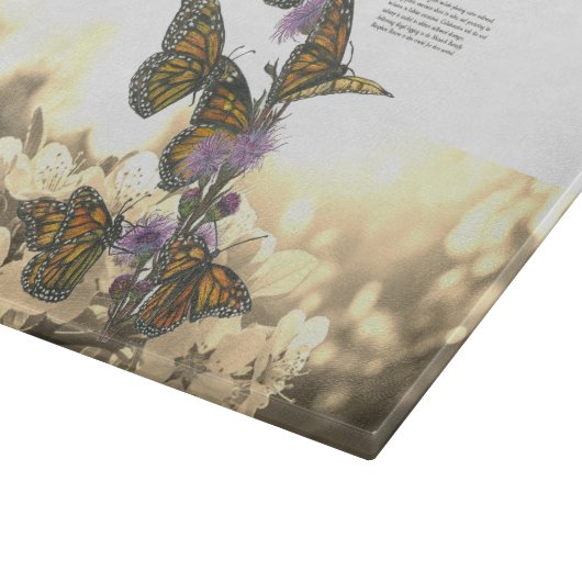 Planche À Découper Papillons Monarques Peints À La Main (Coin)