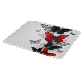 Planche À Découper Papillons noirs et rouges volants (Coin)