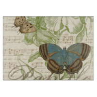 Papillons sur Partition avec Design Floral