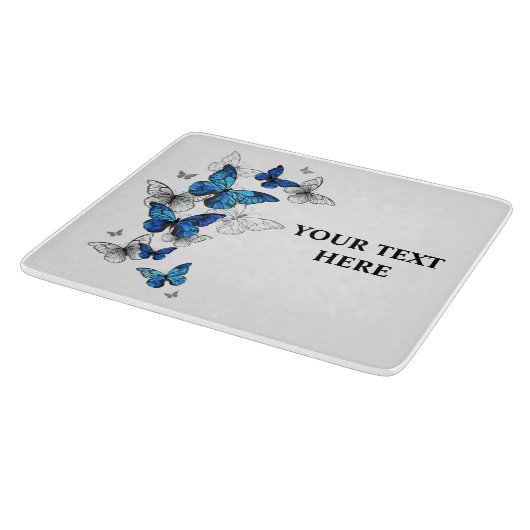 Planche À Découper Papillons volants bleus Morpho (Coin)