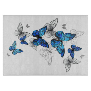 Planche À Découper Papillons volants bleus Morpho