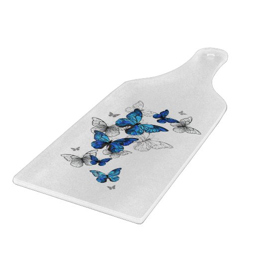 Planche À Découper Papillons volants bleus Morpho (Coin)