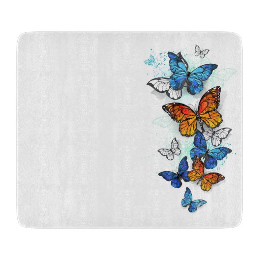 Planche À Découper Papillons volants Morpho et Monarch (Devant)