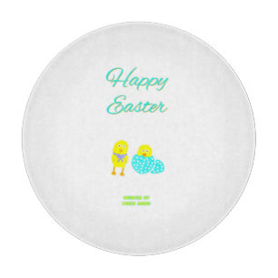 Planche À Découper Pâques Hatchlings Table ronde de coupe en verre