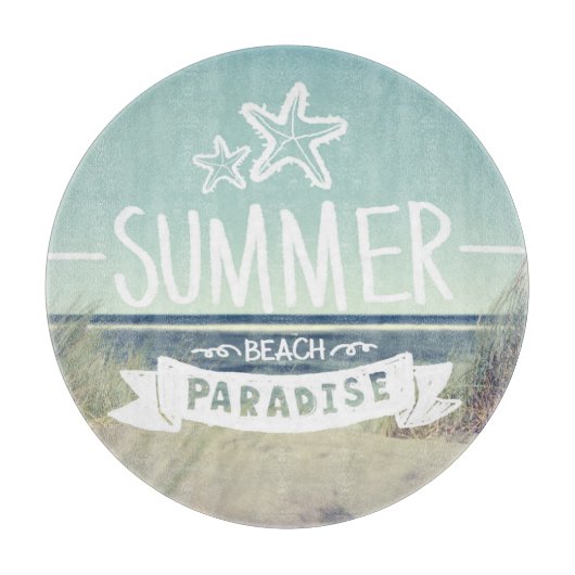 Planche À Découper Paradis de plage d'été (Devant)