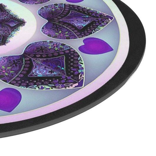 Planche À Découper Parapluie violet & coeurs .7 (Coin)