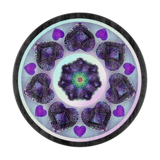 Planche À Découper Parapluie violet & coeurs .7 (Devant)