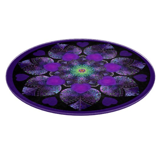 Planche À Découper Parapluie violet & coeurs .7 (Coin)