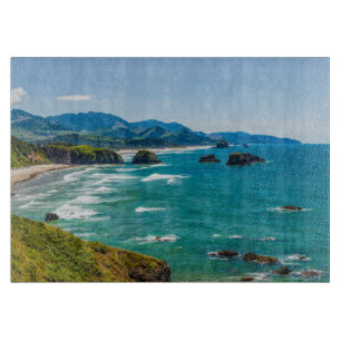 Planche À Découper Parc d'État Ecola, Oregon. Panorama du Croissant
