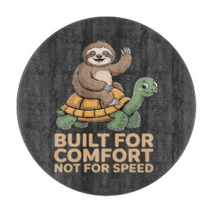 Planche À Découper Paresseux drôle chevauchant une tortue