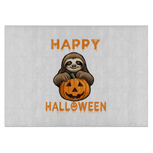 Planche À Découper Paresseux mignon drôle tenant une citrouille