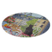 Planche À Découper Paris Balcony Breakfast Cat Eiffel Tower (Coin)