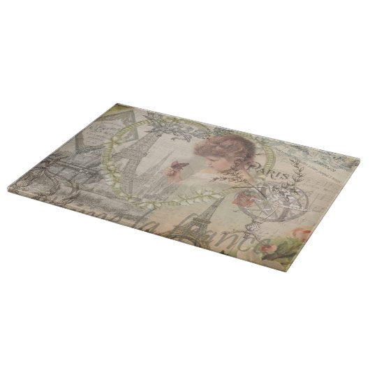 Planche À Découper Paris France Jolie fille Eiffel (Coin)