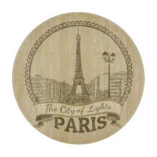 Planche À Découper Paris Lumières : Carte postale Paysage Vintage