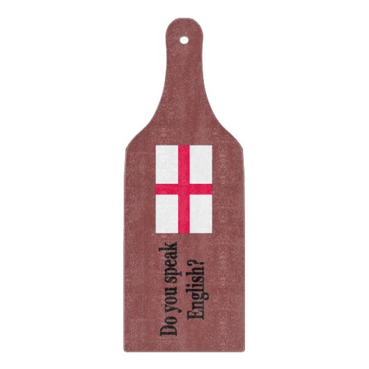 Planche À Découper Parlez-vous anglais en anglais.Flag bf (Devant)