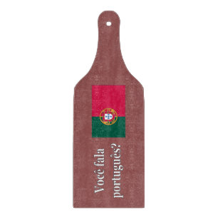 Planche À Découper Parlez-vous portugais ? en portugais. Indicateur w