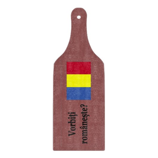 Planche À Découper Parlez-vous roumain ? en roumain. Indicateur (Devant)