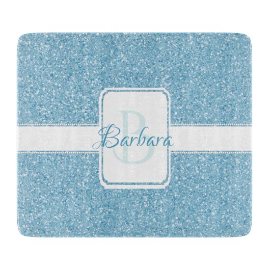 Planche À Découper Parties scintillant Bleue Carte à découper personn (Devant)