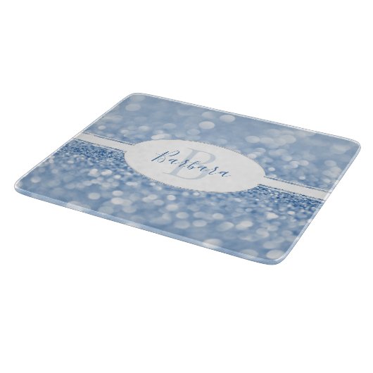 Planche À Découper Parties scintillant bleue Personnaliser la planche (Coin)