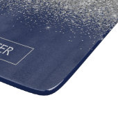 Planche À Découper Parties scintillant bleue Silver Navy Girl Monogra (Coin)