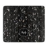 Planche À Découper Parties scintillant brillante noire et blanche Mon (Devant)