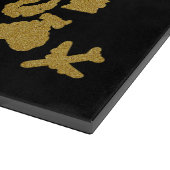 Planche À Découper Parties scintillant d'or Carte du monde sur Black  (Coin)