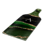 Planche À Découper Parties scintillant d'or et Monogramme d'âge vert (Coin)