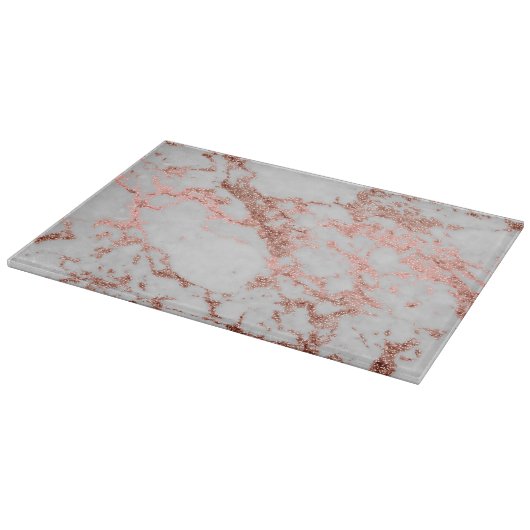 Planche À Découper Parties scintillant d'or Rose en marbre moderne (Coin)