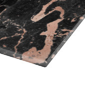 Planche À Découper Parties scintillant en marbre noir rose or (Coin)