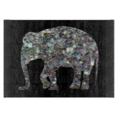 Planche À Découper Parties scintillant en mosaïque argentée Eléphant (Devant)