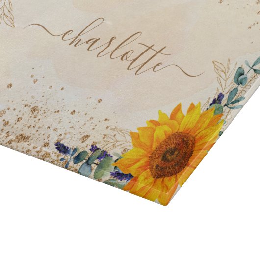 Planche À Découper Parties scintillant en or rose Eucalyptus verdure  (Coin)