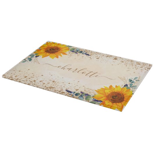 Planche À Découper Parties scintillant en or rose Eucalyptus verdure  (Coin)