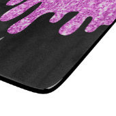 Planche À Découper Parties scintillant étincelante rose noir Monogram (Coin)