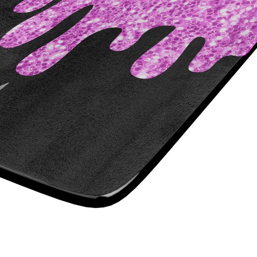 Planche À Découper Parties scintillant étincelante rose noir Monogram (Coin)