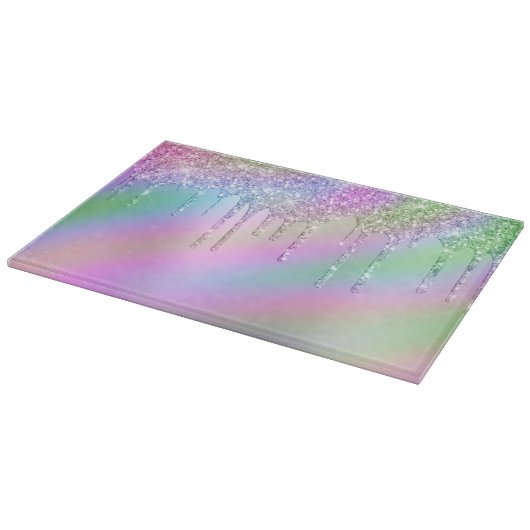 Planche À Découper parties scintillant holographique élégante et colo (Coin)