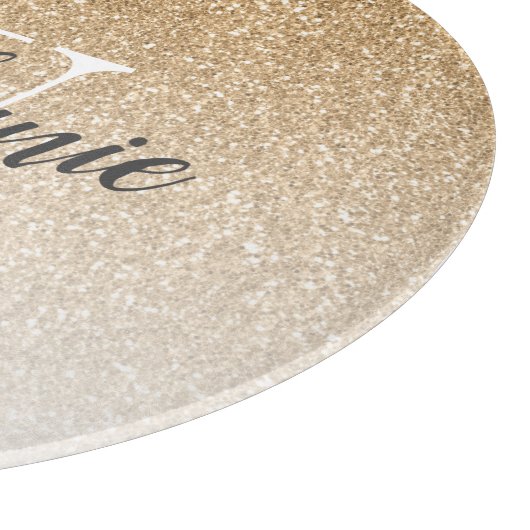 Planche À Découper Parties scintillant Or Chic Ombre Monogramme (Coin)