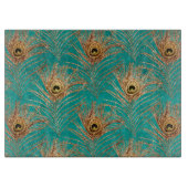 Planche À Découper Parties scintillant Peacock Feathers Motif (Devant)