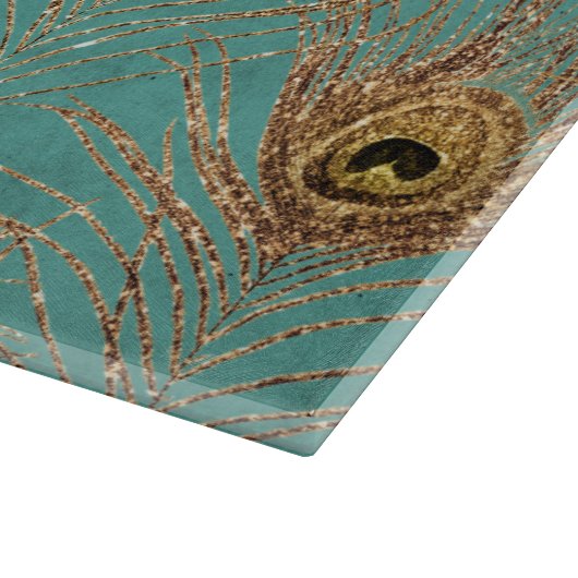 Planche À Découper Parties scintillant Peacock Feathers Motif (Coin)