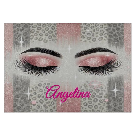 Planche À Découper Parties scintillant rose cils (Devant)