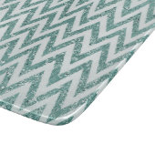 Planche À Découper Parties scintillant turquoise de Faux vert et blan (Coin)