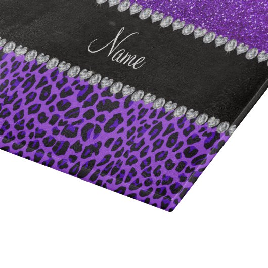 Planche À Découper parties scintillant violette de leopard pourpre (Coin)
