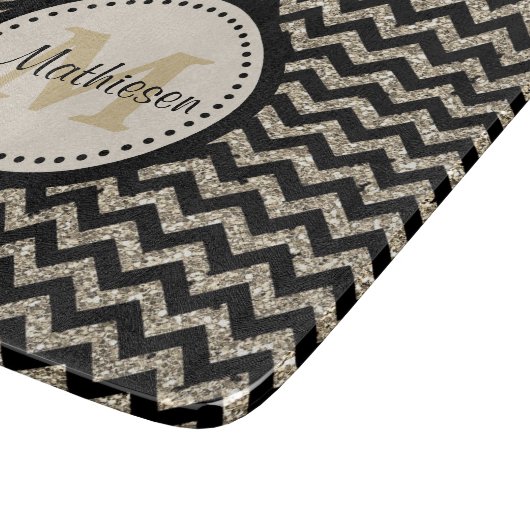 Planche À Découper Parties scintillantes argentées de Faux de Chevron (Coin)