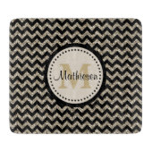 Planche À Découper Parties scintillantes argentées de Faux de Chevron (Devant)