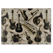 Planche À Découper Partition et instruments Black/Gold ID481 (Devant)