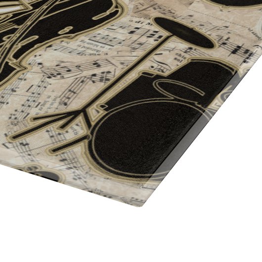 Planche À Découper Partition et instruments Black/Gold ID481 (Coin)