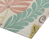 Planche À Découper Pastel Floral Vines et Feuilles sur Arrière - plan (Coin)