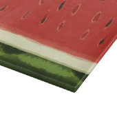 Planche à découper pastèque aquarelle rouge vif (Coin)