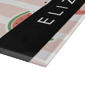 Planche À Découper Pastèques Rouges, Coeurs, Bandes, Votre Nom (Coin)